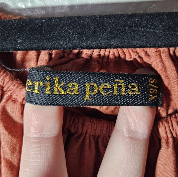 Erika Pena Tiered Off-The-Shoulder Maxi Dress Size XS/S - Picture 7 of 12